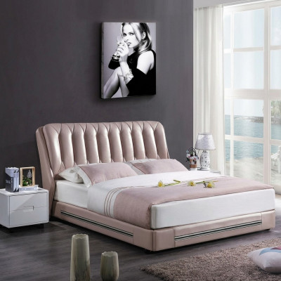 Estilo clásico inglés Cama doble Textil Cama moderna 180x200cm.