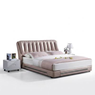 Estilo clásico inglés Cama doble Textil Cama moderna 180x200cm.