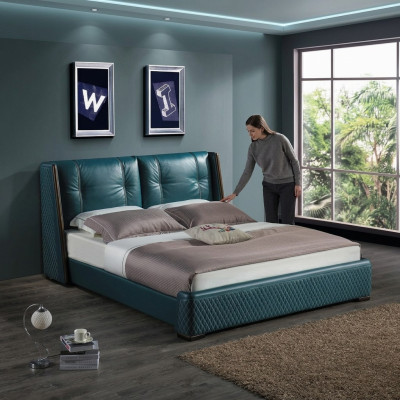 Cama de madera Camas de lujo.Hotel Cama doble Estructura de cama clásica Casa de campo