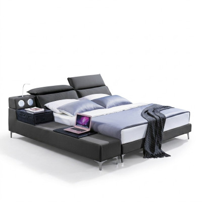 Diseño cama doble cama de cuero camas cama tapizada cuero dormitorio matrimonio 180x200.