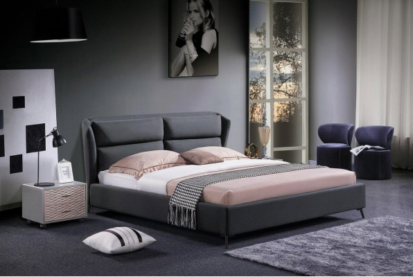 Diseño cama dormitorio camas de lujo textil hotel tapizado 180x200cm tela muebles