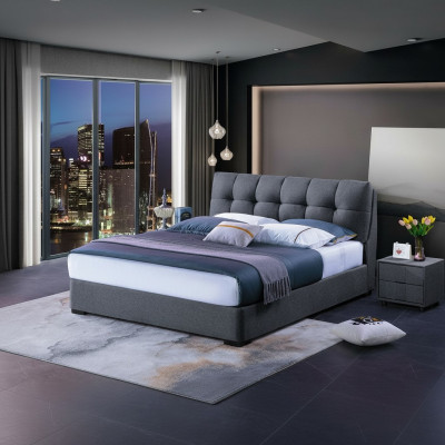 Diseño de camas Conjuntos de dormitorio Cama 2x Mesita de noche Muebles de lujo clásicos de 3 piezas
