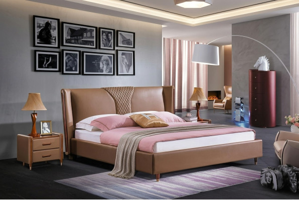 Cama tapizada Muebles asequibles Dormitorio Cama doble Camas de lujo