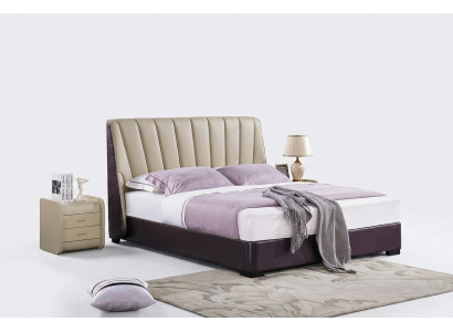Dormitorio cama de cuero Juego completo de cama de 3 piezas. Conjunto de hotel con mesitas de noche.