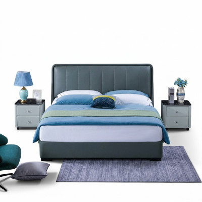Diseño cama doble cama de cuero camas cama cuero tapizado dormitorio boda. 180x200