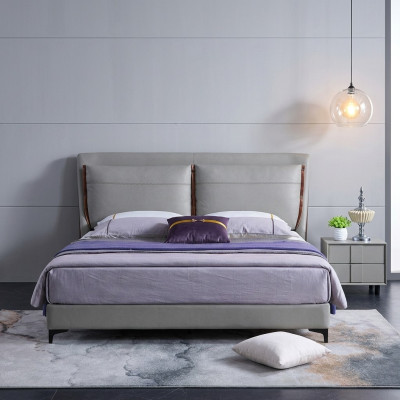 Cama de madera Cama Cama doble Muebles de lujo Dormitorio Hotel 180x200cm Camas Cuero
