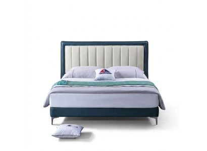 Diseño de lujo de cabecero de cama de cuero doble para hotel cama matrimonial decoración de madera para dormir