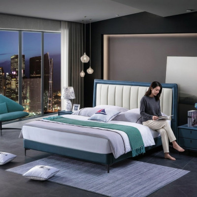 Grupo de dormitorio cama muebles de lujo camas mesitas de noche conjunto de 3 piezas.