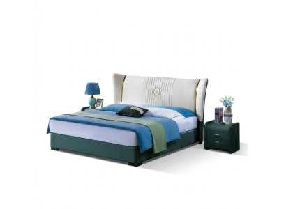 Dormitorio Cama Mesitas de noche Conjunto de 3 piezas Diseño Lujo Camas Madera Cama doble