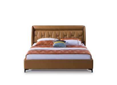 Diseño de cama de madera de dormitorio de lujo, cama doble matrimonial, muebles tapizados, 180x200cm.