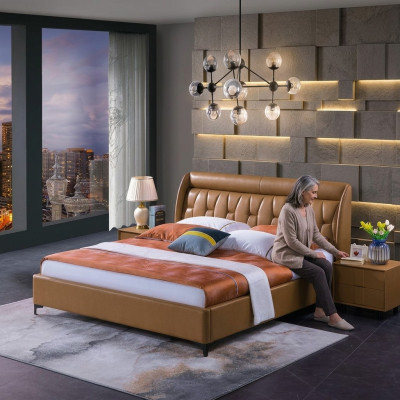 Muebles de dormitorio de lujo Cama 2x Set de mesita de noche Camas Muebles de hotel 3 piezas ¡Vivienda!