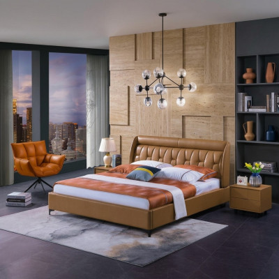 Muebles de dormitorio de lujo Cama 2x Set de mesita de noche Camas Muebles de hotel 3 piezas ¡Vivienda!