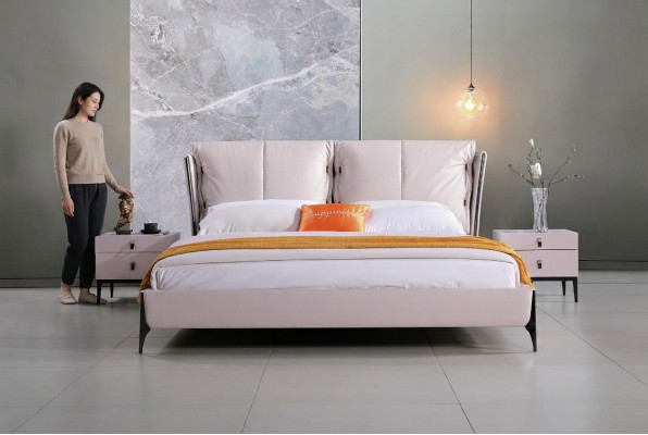 Moderno diseño hotel cama xxl camas de lujo doble cuero cuero artificial