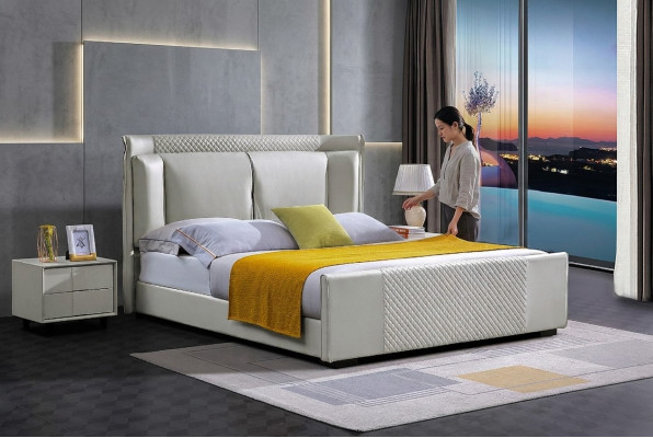 Cama tapizada Camas Cama Acolchonada Diseñador Hotel Doble Lujo Decoración Diseño