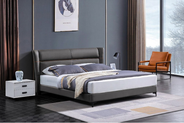 Cama de lujo cama de cuero cama tapizada cajón de cama dormitorio matrimonial cama doble.