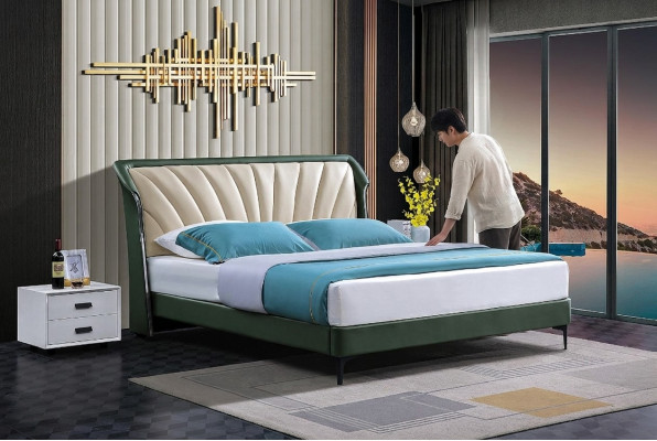 Estructura de cama de tela Muebles de lujo Camas modernas Textil Cama Diseño de dormitorio Nuevo