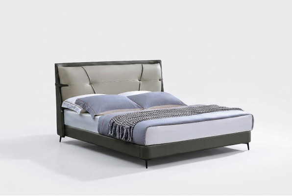 Muebles de lujo Cama doble Dormitorio Cama doble Beige Mobiliario de hotel