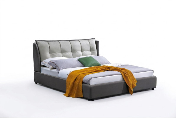 Diseño de cama de cuero doble de lujo para matrimonio en hotel moderno habitación de camas.
