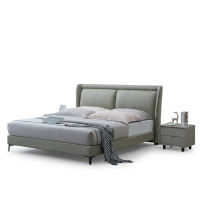 Cama matrimonial Dormitorio Camas Muebles de lujo Cama doble Beige Mobiliario de hotel