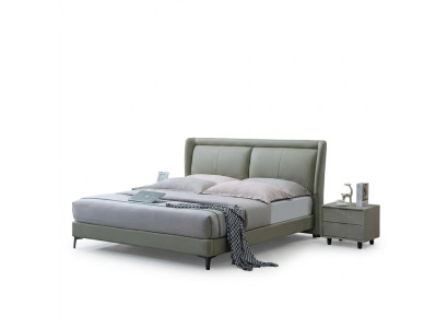 Cama matrimonial Dormitorio Camas Muebles de lujo Cama doble Beige Mobiliario de hotel