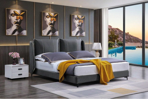 Cama doble dormitorio camas de lujo cama doble beige hotel mobiliario