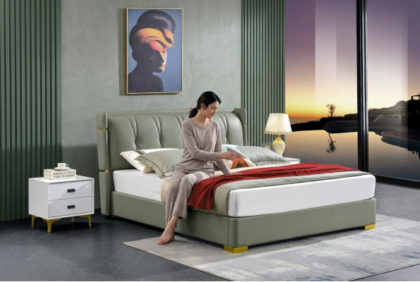 Cama doble Beige Muebles Camas Dormitorio Cama doble Beige Hotel