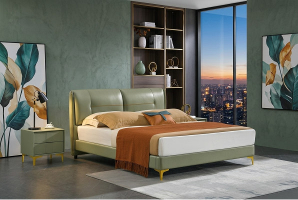 Cama tapizada de diseñador Cama Camas Tela Madera Decoración Lujo Cama doble Cama matrimonial
