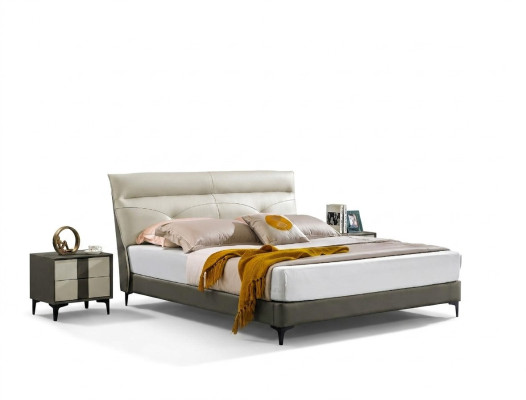 Diseñador cama doble de cuero nueva A591