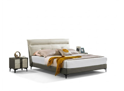 Diseñador cama doble de cuero nueva A591