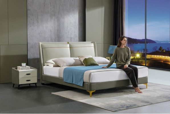 Dormitorio Juego de 3 piezas Cama 2x Mesita de noche Consola Camas Dobles Hotel