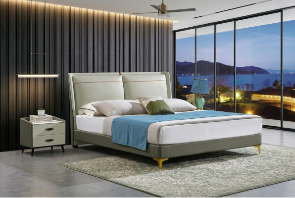 Dormitorio Juego de 3 piezas Cama 2x Mesita de noche Consola Camas Dobles Hotel