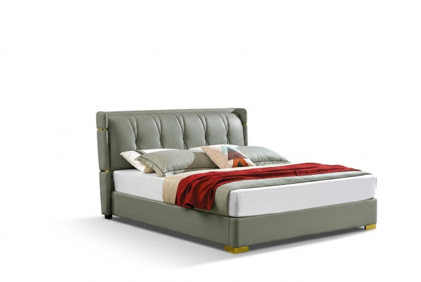 Dormitorio Cama de madera Madera real Cama Camas Hotel 180x200 Maciza