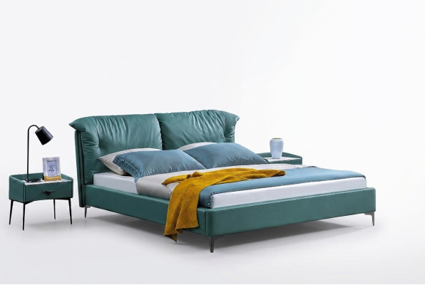 Dormitorio Cama Mesitas de noche Juego de 3 piezas Diseño Camas de lujo Madera