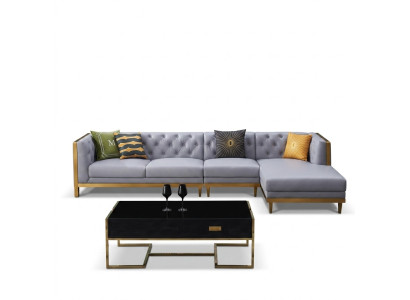 Sofá esquinero Sofá Couch Sofá de cuero Sofá de la sala de estar Muebles de lujo Forma en L