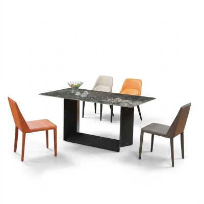 Mesa de alta calidad, mesas de lujo, muebles de comedor, pies de mármol de columnas.