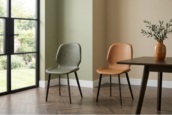 Silla de salón 1x Comedor Lounge Asiento Silla tapizada Decoración Cuero artificial Televisor