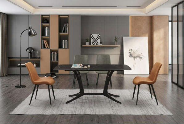 Mesa de comedor de diseño, mesa de comedor, decoración de sala de estar, mesas de diseño 180x90cm