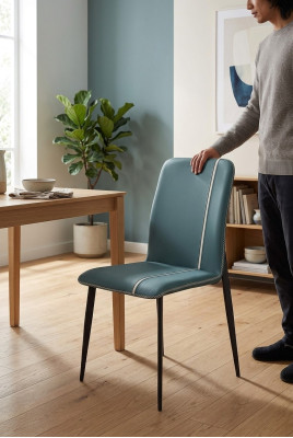 Silla de diseño textil tapizada Sillas Sala de estar Comedor Nuevas 1x Sillón
