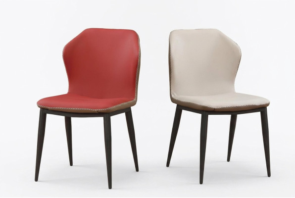 Silla 1x Comedor Acolchado Salón Club Silla Textil Cuero Asiento