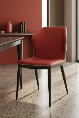 Silla 1x Diseño de lujo Silla de diseño Tapizado Asiento Respaldo Oficina Comedor Madera Nuevo.