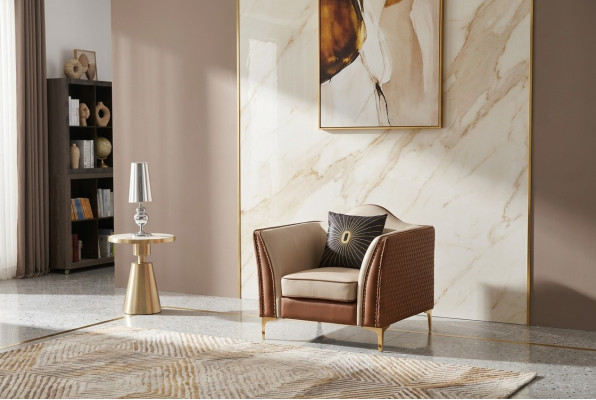 Sofá individual de un diseñador de sillón de club lounge acolchado nuevo.