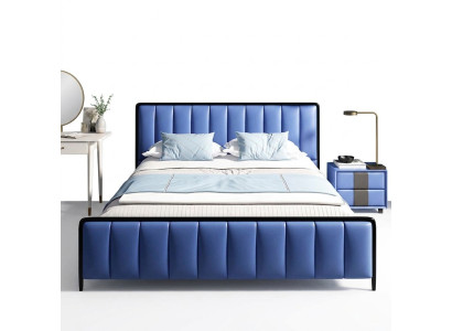 Cama clásica Cama doble Cama 2x Mesitas de noche de madera Diseño nuevo Conjunto de 3 piezas de camas
