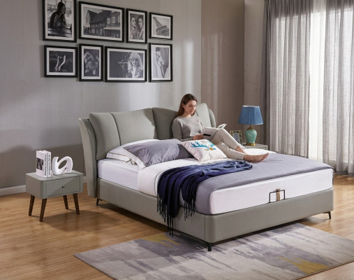 Cama 2x Mesita de noche 3 pzas. Conjunto de dormitorio Diseño Moderno Lujo Grupo de camas Nuevas