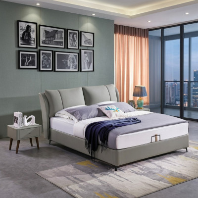 Cama 2x Mesita de noche 3 pzas. Conjunto de dormitorio Diseño Moderno Lujo Grupo de camas Nuevas