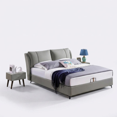 Cama 2x Mesita de noche 3 pzas. Conjunto de dormitorio Diseño Moderno Lujo Grupo de camas Nuevas