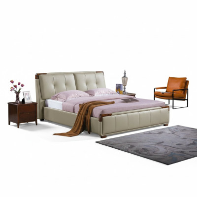 Diseño de dormitorio set de 3 piezas Cama Mesita de noche Clásico conjunto de muebles de lujo