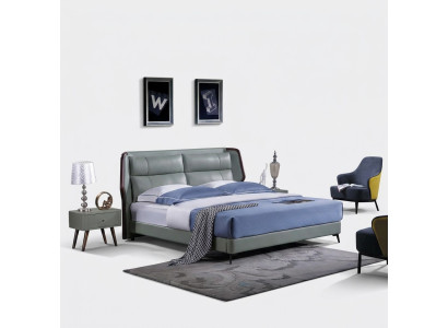 Cama 2x mesitas de noche 3 piezas. Muebles italianos Dormitorio Camas Madera Nuevo Set