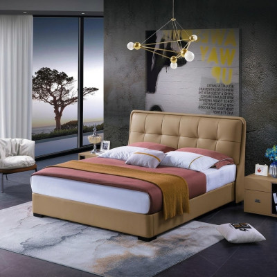 Diseño de dormitorio 3 piezas. Cama 2x mesita de noche Set de muebles de camas de lujo clásicas
