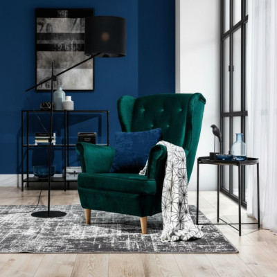 Sofá Sofá Sillón Diseño Asiento Cuero Salón Club Tapizado Lujo Orejas