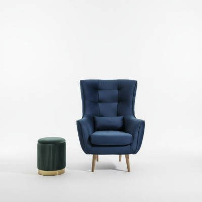 Sillón Club Lounge Diseñador Sillón con Respaldo Sofá Tapiizado de 1 Plaza Nuevo Textil